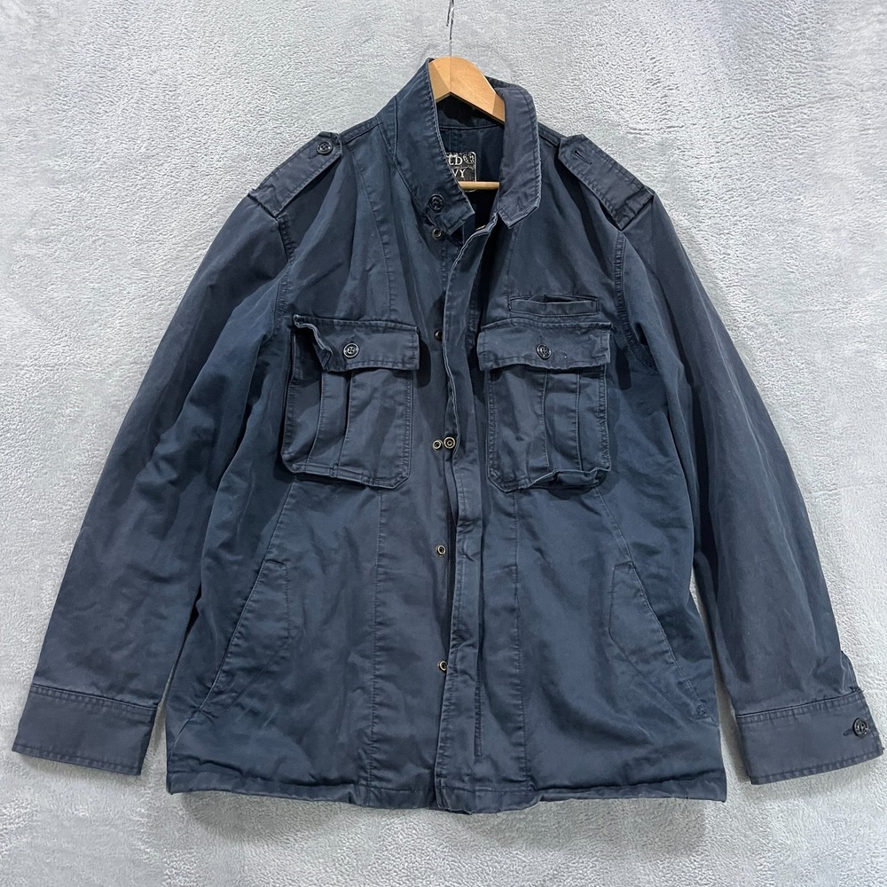 VTG Old Navy Jacket Mens XL Canvas Chore Blue Heavy Y2K Cargo Academia‎ Utility